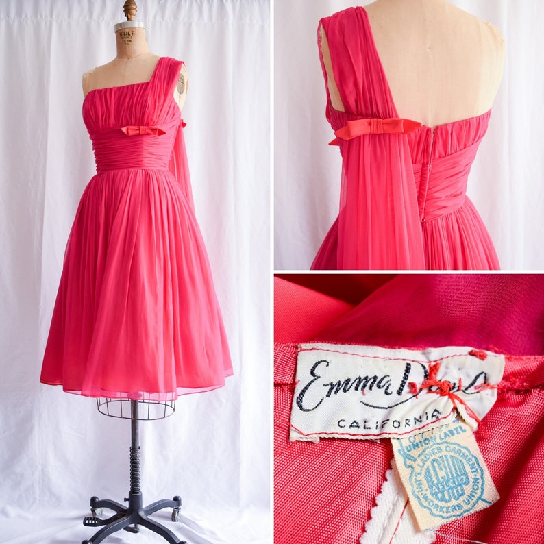 hot pink 50s dress