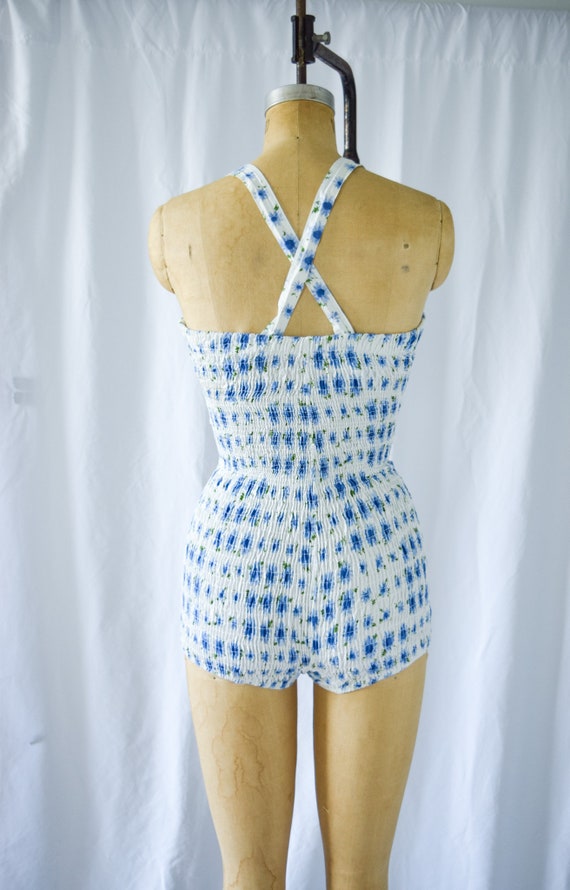 1940s Swimsuit | Web Foot | Vintage 40s Cornflowe… - image 5