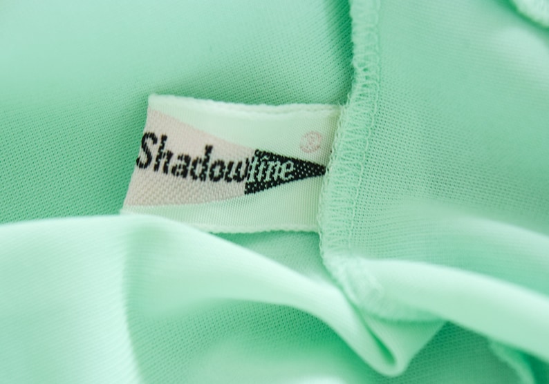 1950s Nightgown Shadowline Vintage 50s Triple Layer Mint Nylon Chiffon Nightgown Ruffled Ballerina image 9
