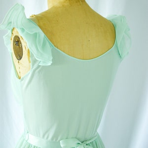 1950s Nightgown Shadowline Vintage 50s Triple Layer Mint Nylon Chiffon Nightgown Ruffled Ballerina image 7
