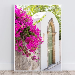 Bougainvillea Front Door in Corfu, Greece High Quality Digital Download