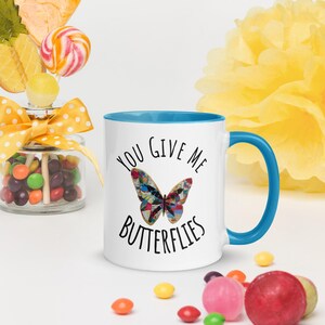 mugs, coffee mug, butterflies, butterfly, gift