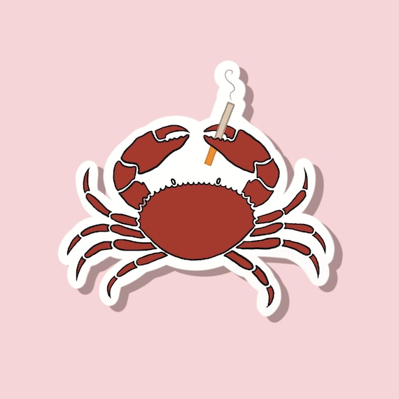 Crab Smoking a Cigarette Sticker