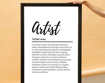 Artist Definition Print – Creative Gift for Artists and Art Lovers