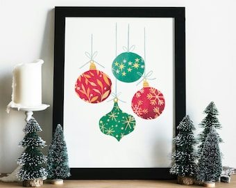 Elegant Hanging Christmas Bauble Decorations for Festive Cheer Print Xmas hanging christmas ornament hanging ornaments xmas tree baubles
