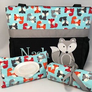 gray fox diaper bag