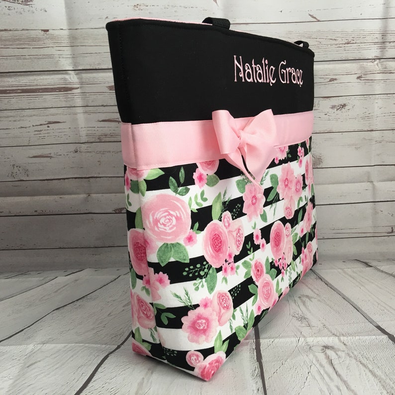 ROSES and Stripes Diaper Bag SET Personalized Free Etsy