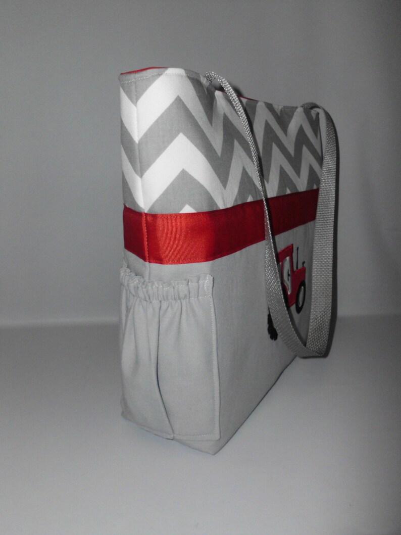 CHEVRON TRACTOR .. DIAPER Bag .. Applique Bottle Etsy
