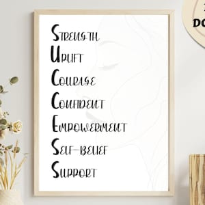 Success Acronym Print: Inspirational Office Decor (Digital Download)
