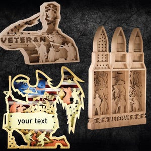 Laser Cut Files - Patriotic SVG for CNC - Glowforge - MULTILAYERS