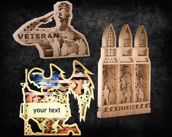 Laser Cut Files - Patriotic SVG for CNC - Glowforge - MULTILAYERS