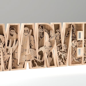 Supereroe, file vettoriale tagliato al laser, download immediato - 5 livelli