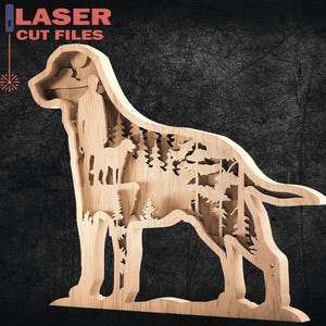 Labrador SVG, Dog laser cut files, Digital File - 6 Layer