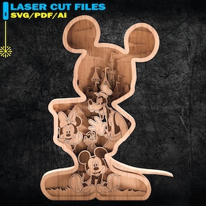 Mouse SVG, Laser Cut Files - 8 Layer Art Piece For Glowforge