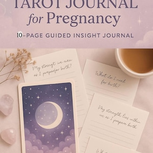 Diário de Tarô da Gravidez – PDF Reflexivo para Futuras Mamães | Insight Emocional, Intuição e Autodescoberta | Sem Cartas
