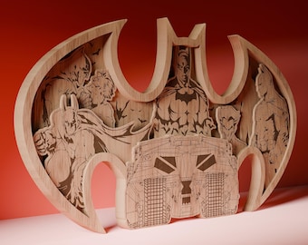 Bat svg, Laser Cut Files, Instant Download, Super Hero Bat  - 5 layers