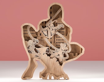 Laser Cut Files, Superhero 3D, Superhero SVG, Man SVG, Glowforge Project - 7 layers