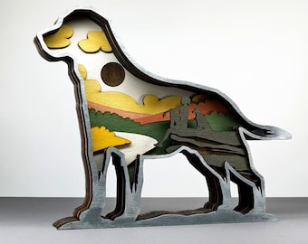 Labrador SVG, perro, archivos cortados con láser: ilustraciones de 10 capas para Glowforge