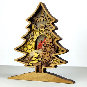 Christmas tree - laser cut - svg file - Glowforge - wooden 3D - Christmas Tree svg - Christmas ornaments - 8 layers