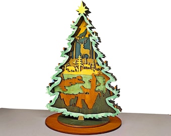 Layered Christmas Tree SVG – Laser Cut Ornament Design (Digital Download)