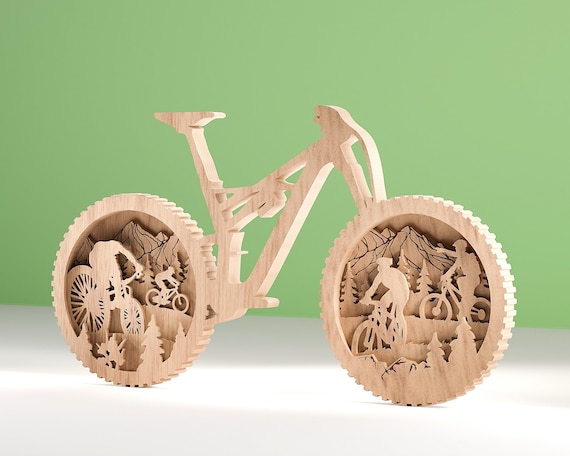 Bicycle SVG, Laser Cut Files, Layered Bicycle, Download Bicycle Template - 6 layers