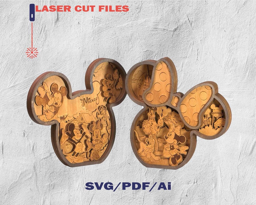 Ratón SVG, archivos cortados con láser, Glowforge, descarga digital - 6 ...
