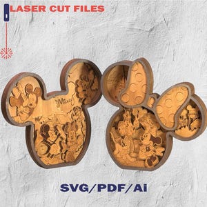 Mouse SVG, laser cut files, Glowforge, Digital download - 6 Layered
