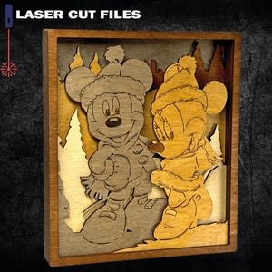 Cartoon Mouse, Christmas svg, Laser Cut Files - 7 layers