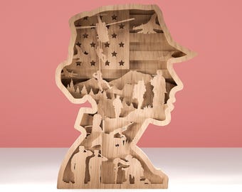 American Soldier Layered SVG, US Army, Glowforge Ready (Digital Download)