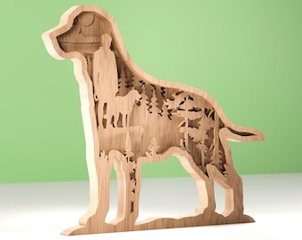 Labrador SVG, archivos de corte láser para perros, archivo digital - 6 capas