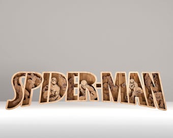 Laser Cut Files, Superhero 3D, Superhero SVG, Glowforge Project - 7 layers
