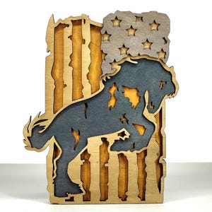 Layered Horse With American Flag - 4 Layers American Flag SVG, Instant Digital Download