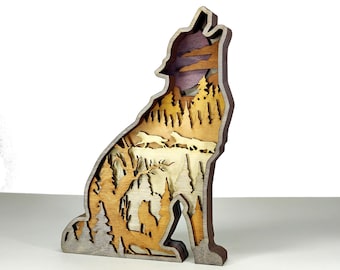 Wolf SVG, Digital File - 9 Layer, Laser Cut Files