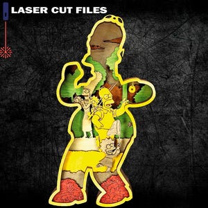Layered Cartoon Characters SVG, Cartoon Characters Cutting File, Plywood Cutting, 3D Layer, 3D Mandala Plywood, Glowforge Project - 8 layers