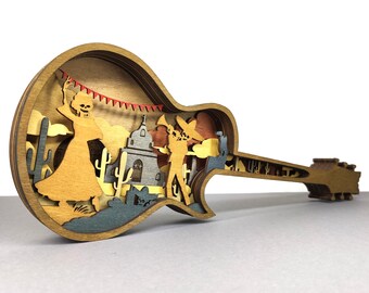 3D Guitar Mandala SVG, Laser Cut File, Home Decor (Digital Download)