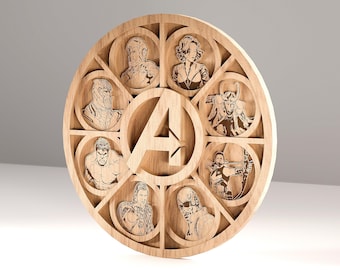 Superhero Laser Cut File, 3D Layered Wood, CNC, Glowforge (SVG, PDF, Ai)