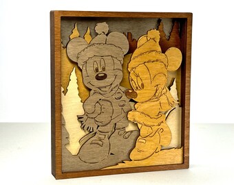 Cartoon Mouse, Christmas svg, Laser Cut Files - 7 layers