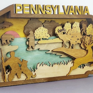 Pennsylvania SVG, Laser cut files, Plywood cutting - 9 Layers