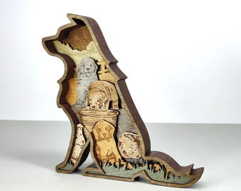 3D Dog SVG, Multilayered Puppy, Laser Cut Files (Digital Download)