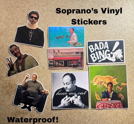 Sopranos Vinyl Stickers: Waterproof Decals - Tony Soprano