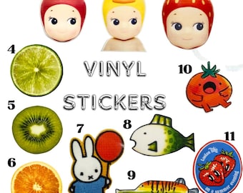 Niedliche Sommer-Vinyl-Aufkleber - wasserdichter Aufkleber Lustige Aufkleber, Obst Wii Frühling Miffy Aufkleber
