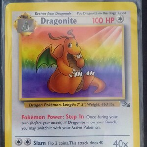dragonite pokemon card 19 62 Vintage Rare Pokmon PSA 10 Gem Mint Non Holo 1999 Fossil 19/62 CGC this graded card is the perfect way to showcase your collection. Dragonite 4/62 1st edition HOLO