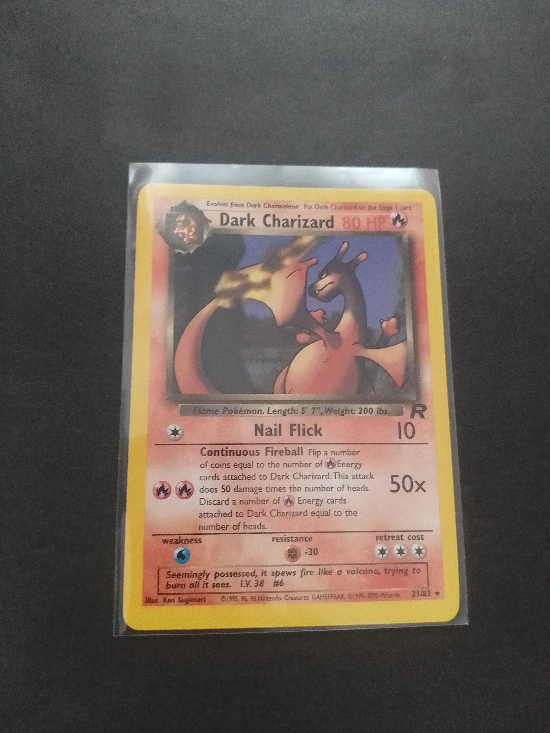 Pokemon Card Dark Charizard Non Holo Rare 21/82 Unlimited