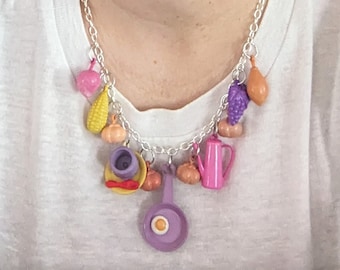 Updated 1980s Bell Charm Necklace - The Foodie