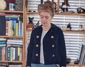 Vintage navy corduroy blazer jacket - S/M