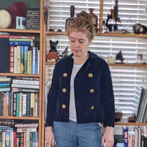 Vintage navy corduroy blazer jacket - S/M