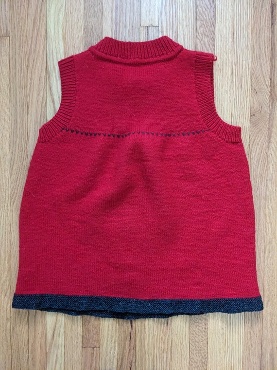 Vintage red knit sleeveless sweater - S/M - image 6