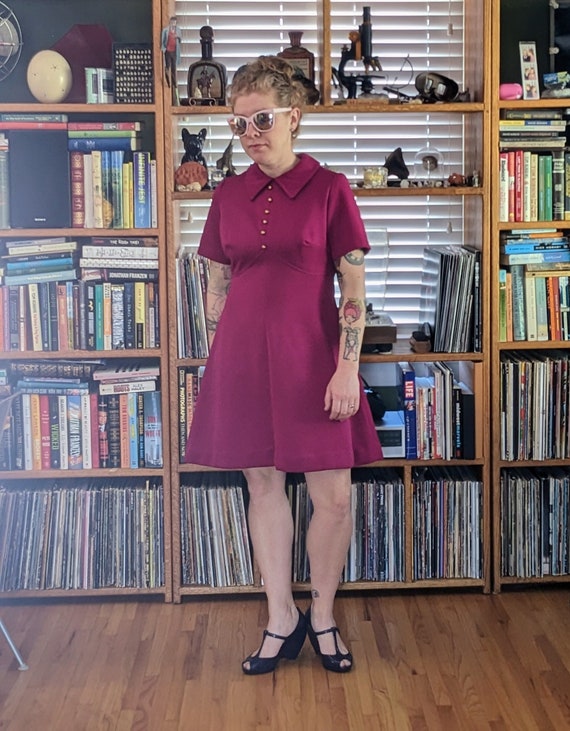 Vintage Plum Purple A-Line Dress - M/L Vintage Plum Purple A-Line Dress - M/L
