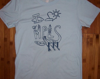 Women's - I Heart MPLS t-shirt - blue