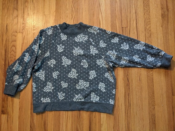 Vintage gray floral sweatshirt - M/L - image 7